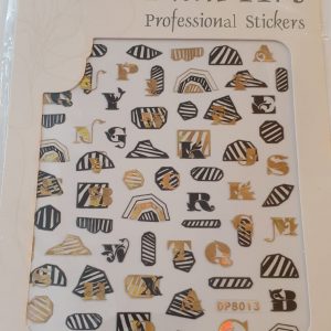 STICKER UNGHII GOLD BLACK DP8013