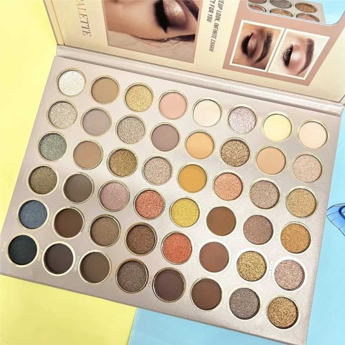 Paletă farduri de ochi IGOODCO – 48 culori – Texturi mate & sidefate – Nude Glam Look - imagine 3