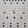 Sticker gold -black-white hearts swa 75