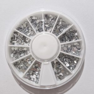 DISC 3d mix nail charms -forma stea,floare,fundita ,pietricele