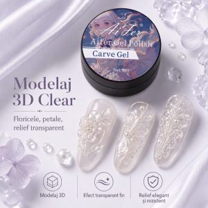 Gel 3D pentru modelaj Aifer -Clear Carve Gel, 8 ml