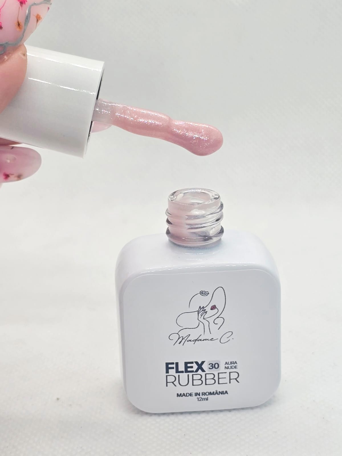 Flex Rubber Base- Aura Nude 30- 12 ml by Madame C tpo free hema free - imagine 2