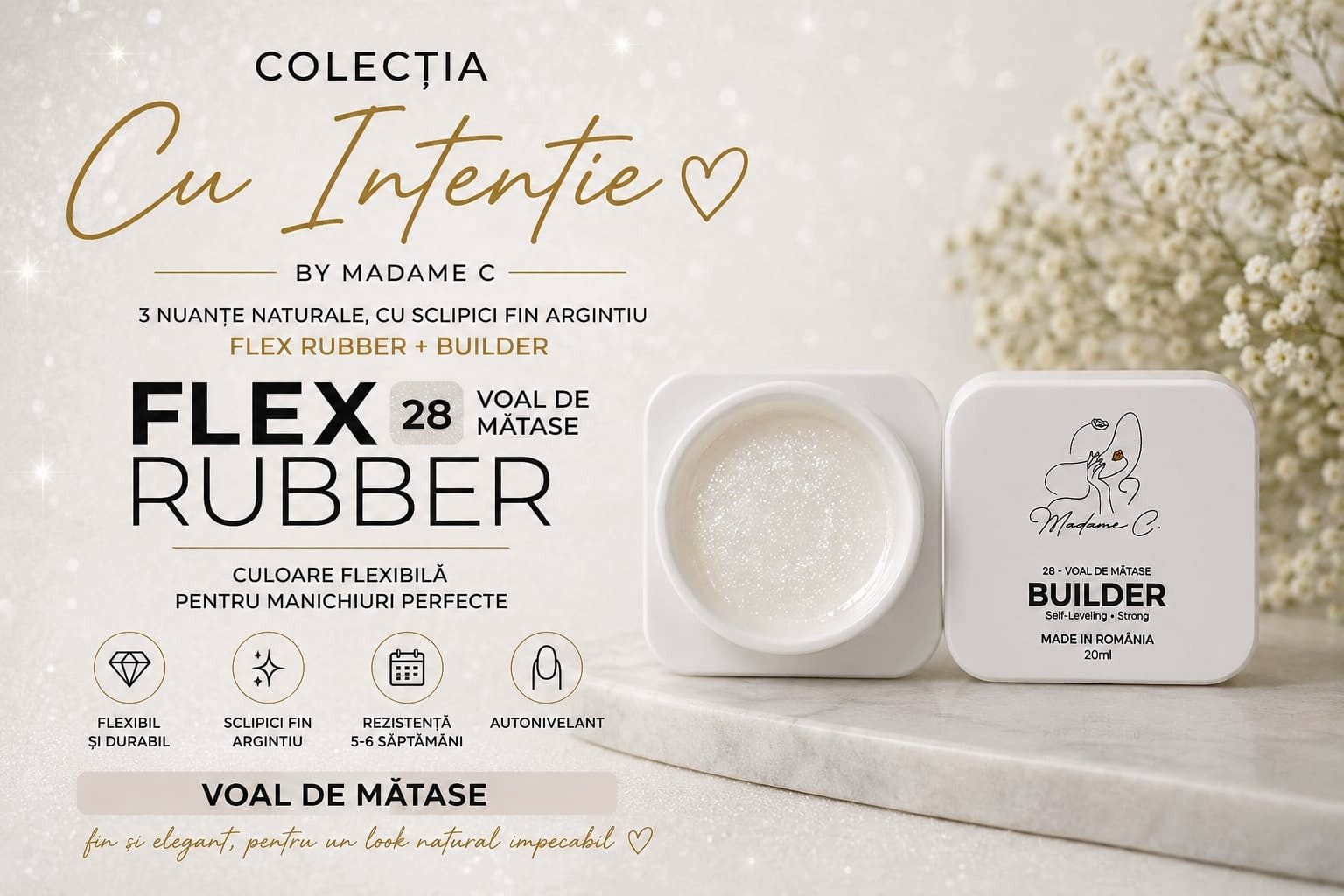 Builder Gel by Madame C -28 Voal de matase 20 ml tpo hema free